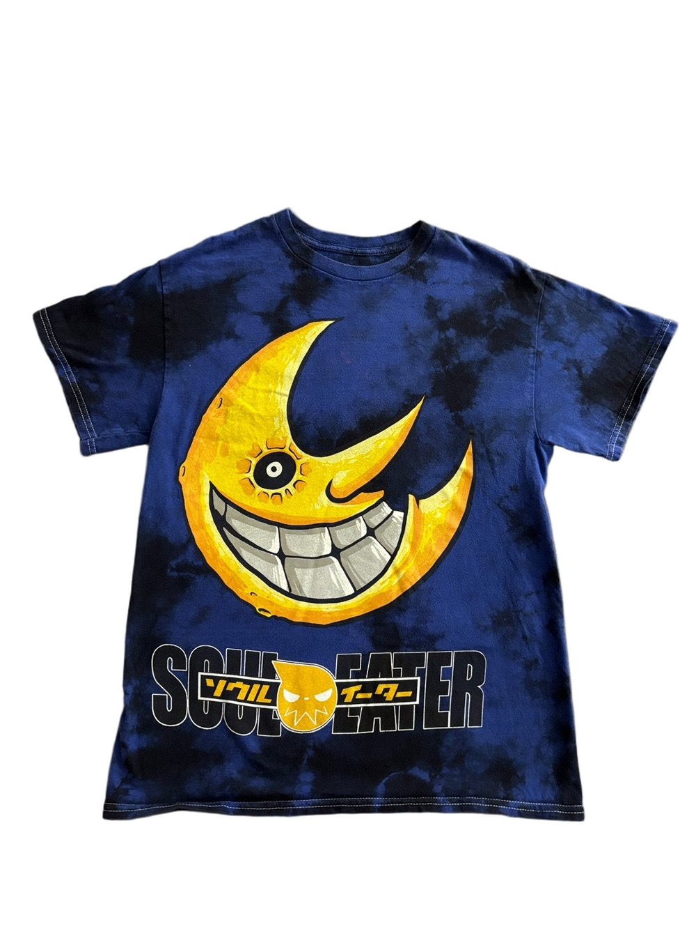 Soul Eater Moon Tie Dye Anime Graphic Tee Blue Crunchyroll Small - Picture 2 of 8